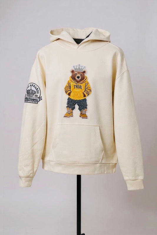 TrueKing Bear Chenille Relax Fitted Hoodie (Limited Edition)